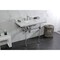 Kingston Brass 36 Carrara Marble Console Sink with Acrylic Legs, Marble WhiteBrushed Nickel LMS3630MASQ8 - alternate 6